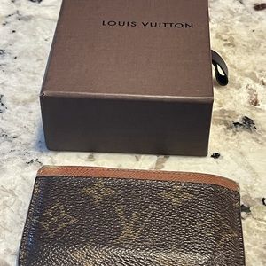 Brown Reverse Monogram Card Holder Wallet